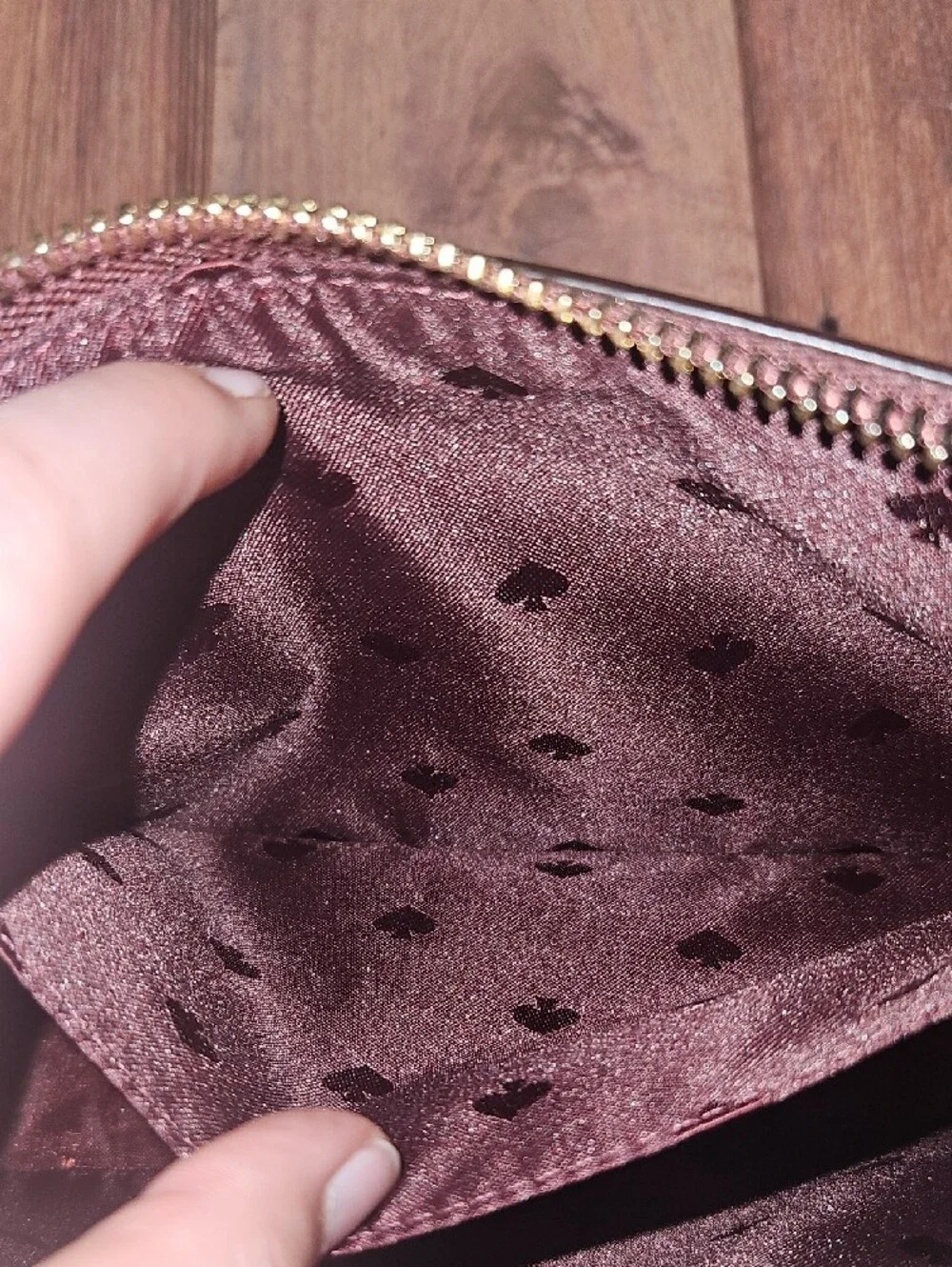kate spade Maroon and Rose Glitter Crossbody Bag